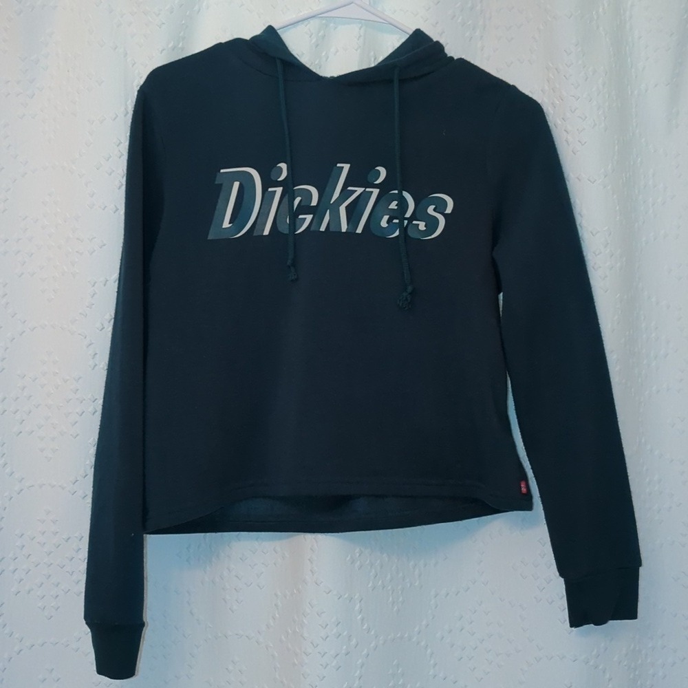 Dickies Cropped Hoodie Forest Green Graphic Women's Small Loungewear Streetwear - Picture 2 of 5